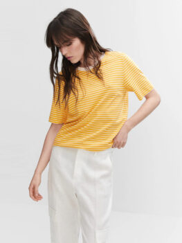 Romwe Women's Cute Summer Striped T-Shirt Striped Pattern.