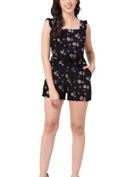 Hainah Women's Poly Crepe A-Line Printed Mini Jumpsuit Product.