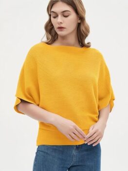 Zilcon Women Fashion Ribbed Batwing Sleeves Bagy Balloon Style Fit Top for Women t Shirts Women Formal, Casual, Office, Date, Outing, Party Tops