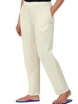 URBAN ADVENTURE Stylish Women's Solid Waffle Casual Straight Pants.