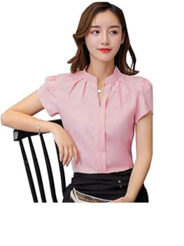 Keiraa Women Blouse Half Sleeves Office Lady Shirt Women Tops.