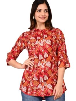 Gudwear Printed Shirt Style Top Women l Stylish Shirt for Girls.