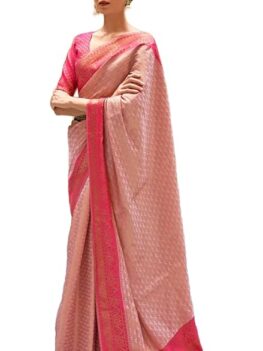 SWORNOF Women's kanji Varam banarasi silk saree Zari Woven.