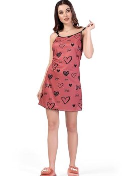 Black Basket Women's Sleeveless Nighty Lycra Blend Tie & Dye Printed Nightwear.