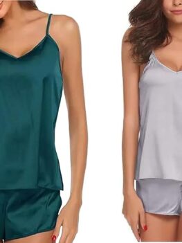 Zoroo Sleep Tops & Shorts Set for Women’s Regular Nightwear Dress (Pack of 2).