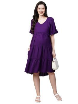 MomToBe Women's Rayon Maternity Dress Pregnancy.