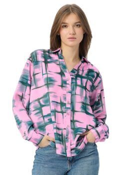 The Souled Store Satin Shirt: Peridot Women and Girls Long Shirt.