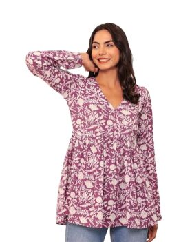 LABEL ADRIJA Cotton Short Kurti Short Anarkali Kurti.