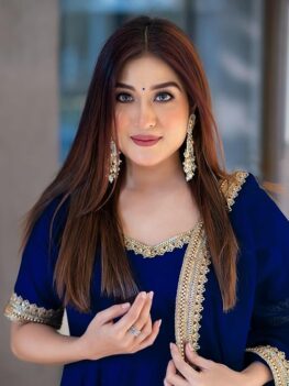 GoSriKi Women's Rayon Blend Solid Anarkali Kurta with Pant & Dupatta