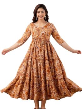 HENAL Women's Cotton Anarkali Comfortable Maternity Kurti.