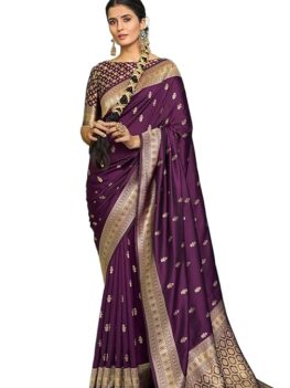 SWORNOF Women's Kanji Varam sarees for women.