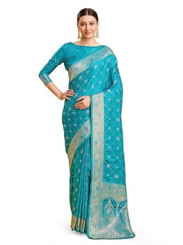 Monjolika Fashion Women's Blushing Banarasi Silk Saree.
