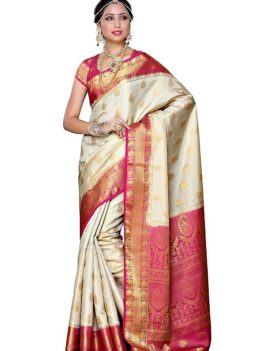 MIMOSA Women's Traditional Art Silk Saree Kanji Varam.