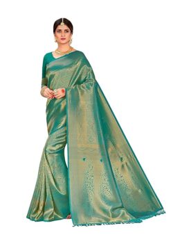 Vardha Women's Kanchipuram Raw Silk Saree.