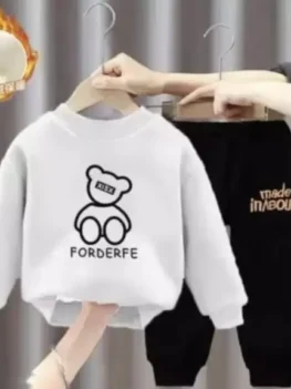 Baby Boys & Baby Girls Casual T-shirt Track Pants (white, black).