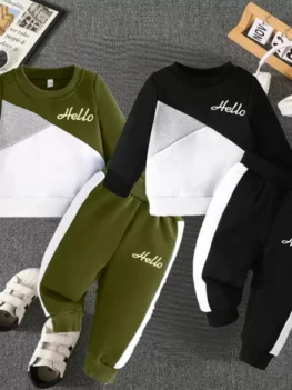 Boys Casual Track Suit Track Pants (OLIVE-BLACK).