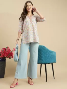 Formal Regular Sleeves Floral Print Women Grey Top