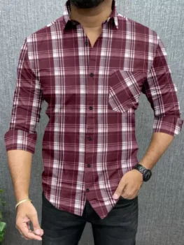 Men Regular Fit Striped Spread Collar Casual Shirt.