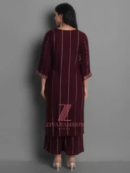 Women Viscose Rayon Kurta Palazzo Set.