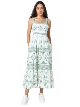 VERO MODA Floral Printed Cotton Maxi Dress