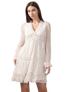 VERO MODA Women Floral Printed Puff Sleeves Empire Dress
