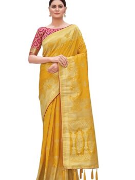 Women's Paithani Silk Rich pallu Saree Red Color With Gold Weaves Zari Work Comes With Unstitched Blouse