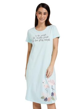 Amazon Brand - Symbol Women's Cotton Knee Length Nighty | Night Dress