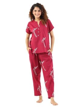 SAY Women's Cotton Solid Nightwear Sets Pack of 2