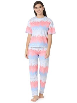 juliet Women's Printed Premium Cotton Tshirt Pyjama Set Night Suit