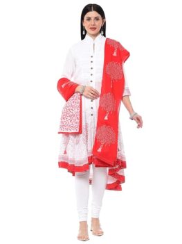 Women Cotton Asymmetric Solid Kurta Churidar Suit Set