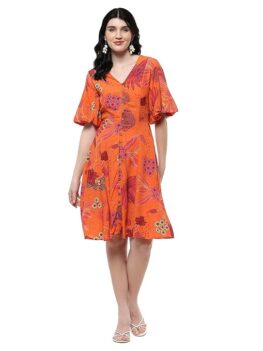 Women's Rayon Fit and Flare Mini Dress