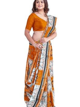 PRITIsree Odisha Sambalpuri Handloom Women's Cotton Saree Odisha Handloom Handmade Pure Cotton Khandua Natural Cotton Ikat Sambalpuri Saree For Women Handloom Saree For Women 5SE9BC-22