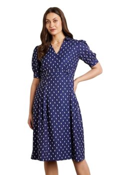 Symbol Premium Women's 'Desk-to-Dinner' Fit & Flare Wrap Dress (Midi Length | Stylish)