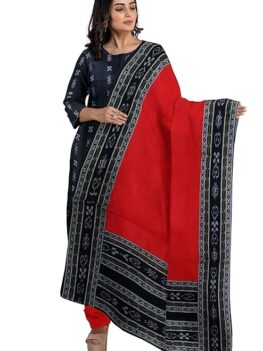 PRITIsree Odisha Sambalpuri Handloom Woman's Pure Cotton Handloom Dress Material With Dupatta Bottom Wear 3 Pic Set Sambalpuri dress material Unstitched PRITI41