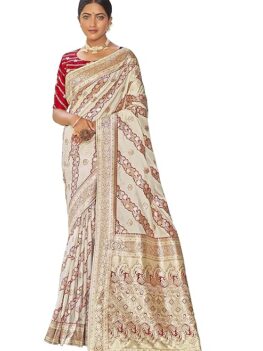 MANOHARI Most Trendy Jacquard Work Woven Saree with Unstitch Blouse Piece