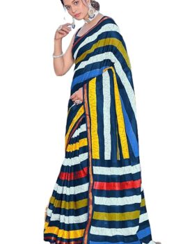 Pandadi Saree Women's Mul Cotton Printed Saree With Unstitched Blouse Piece