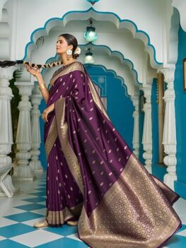 SWORNOF Women's Silk Kanjivaram Kanchipuram Saree With Blouse Piece