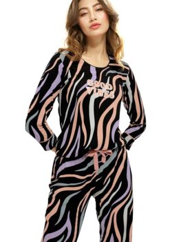 LOTIK Women's Cotton LERIYA Print Full Sleev Classic Night Suit Set